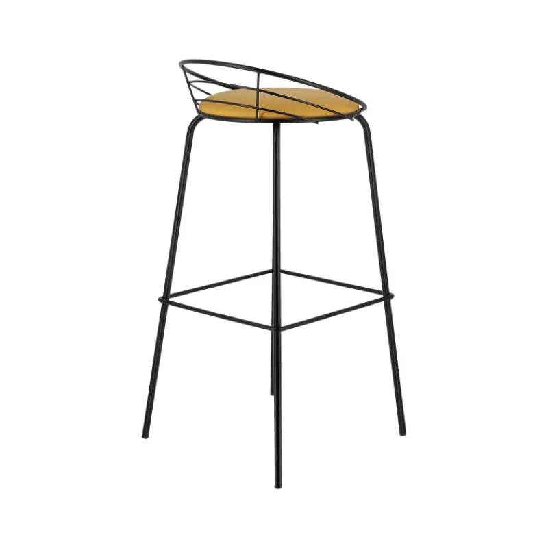 Carrier Yaël ® Tabouret haut français rembourré en métal et simili* Tabouret Hauteur Sur-mesure|Tabouret Snack (assise +/- 65 Cm)