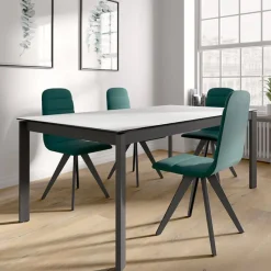 Cancio Zenit Table en céramiqueextensible avec pieds en métal* Table De Salle à Manger