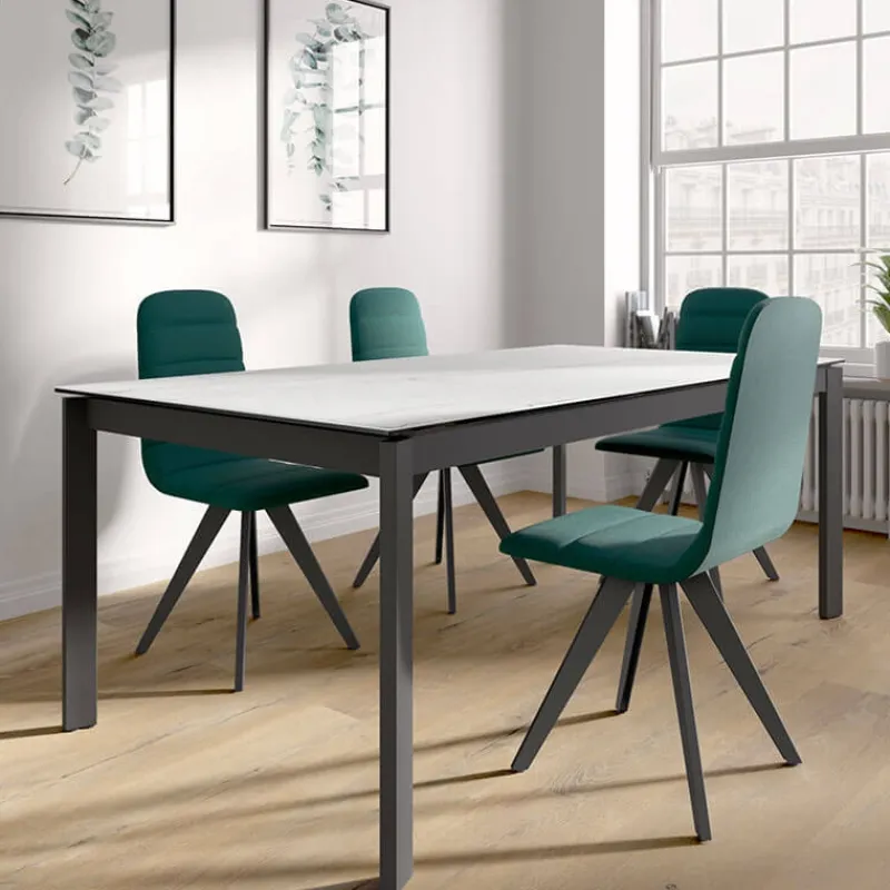 Cancio Zenit Table rectangulaire céramique avec pieds métal* Table De Salle à Manger
