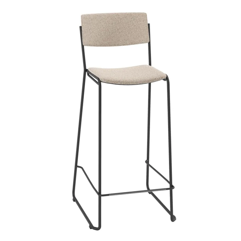 Perfecta Zoom Tabouret de bar moderne et épuré en tissu pieds traîneau* Tabouret Snack (assise +/- 65 Cm)|Tabouret De Bar (assise +/- 80 Cm)