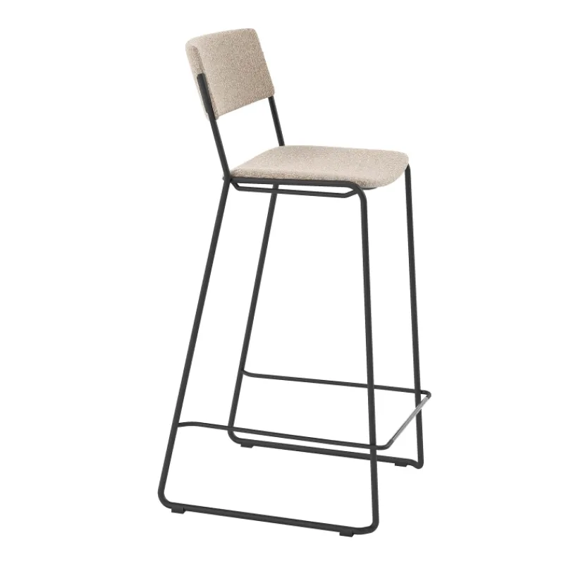 Perfecta Zoom Tabouret de bar moderne et épuré en tissu pieds traîneau* Tabouret Snack (assise +/- 65 Cm)|Tabouret De Bar (assise +/- 80 Cm)